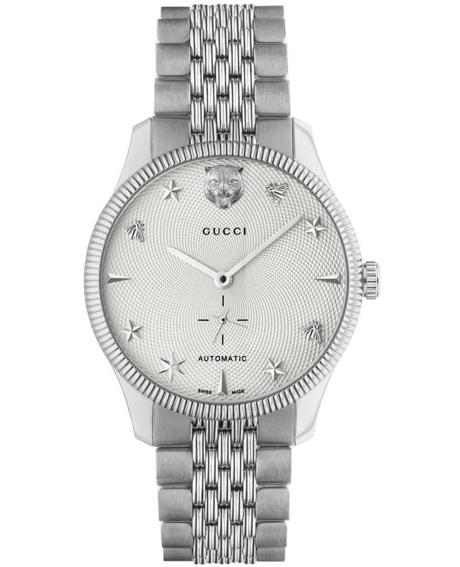 Gucci G-Timeless Automatic White Dial Steel Men's Watch YA126354