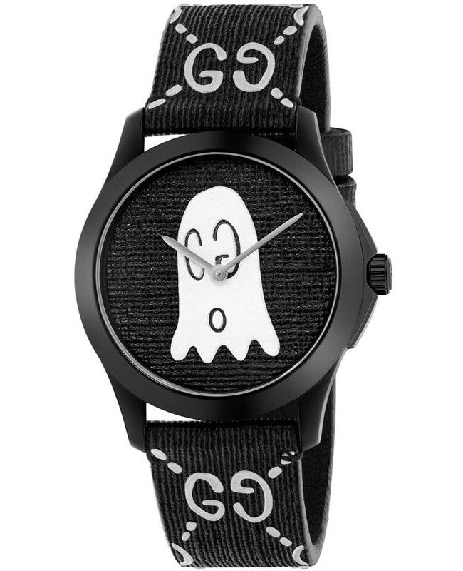 Gucci G-Timeless Black with Ghost Motif Dial Men's Watch YA1264018