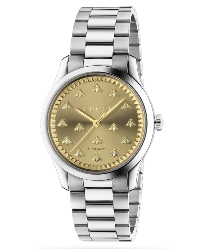 Gucci G-Timeless Gold Dial Steel Men's Watch YA1264191 | WatchMaxx