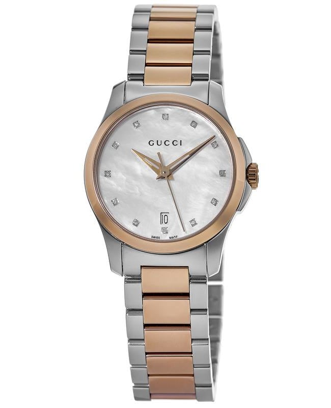 ★追跡便発送★GUCCI G-Timeless Ladies Watch YA126589 Gucci 27MM G-Timeless Silver Feline Dial Women's Watch
