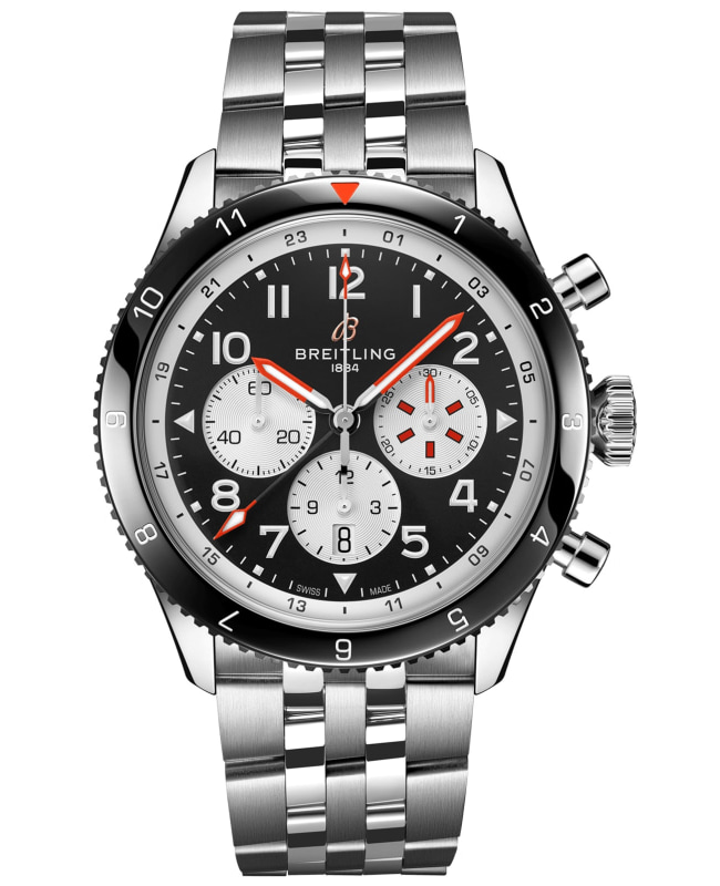 Breitling Super Avi B04 Chronograph GMT 46 Mosquito Black Dial Stainless Steel Men's Watch YB04451A1B1A1