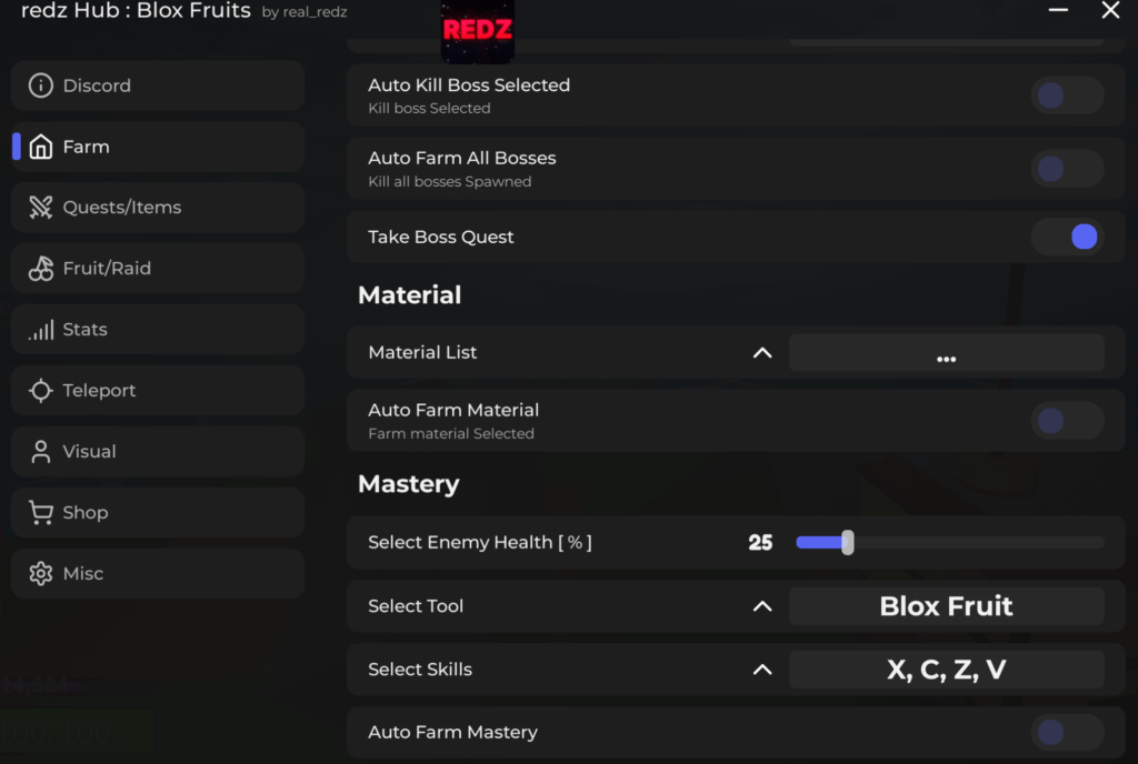 Blox Fruits REDZ HUB Script Best Roblox