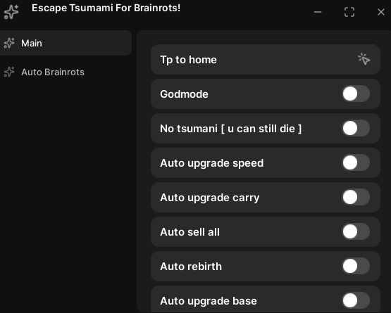 Escape Tsunami For Brainrots Scripts Roblox UI