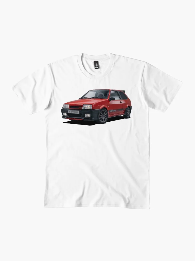 Postcard featuring the red Lada Samara GTI graphic