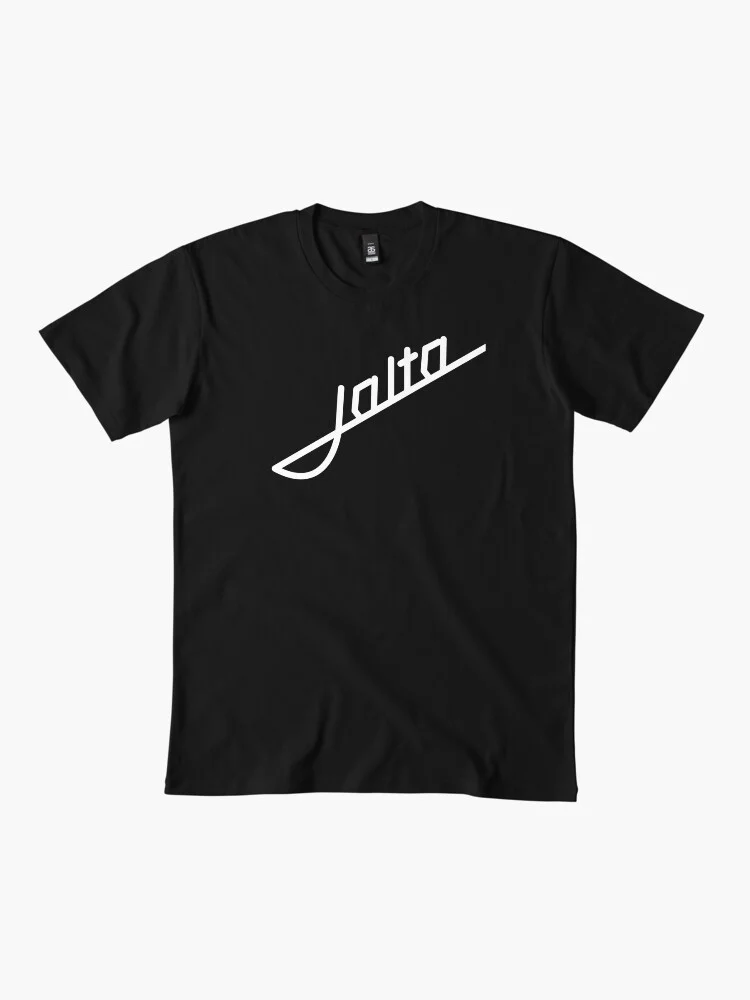 Jalta logo on a black t-shirt