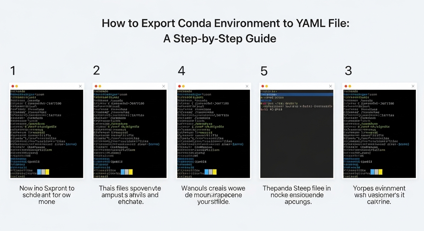 Command line showing the export of a Conda environment to a YAML file.
