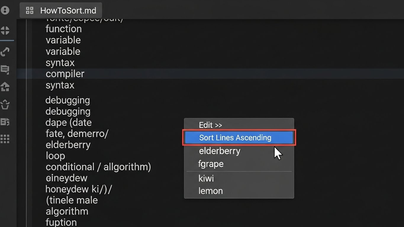 vscode-sort-lines-alphabetically