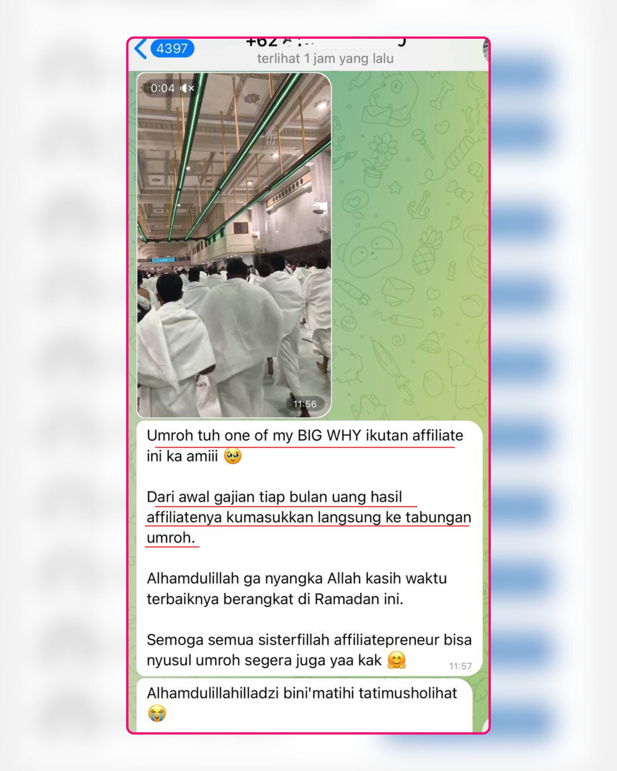 Screenshot Testimoni atau Komisi