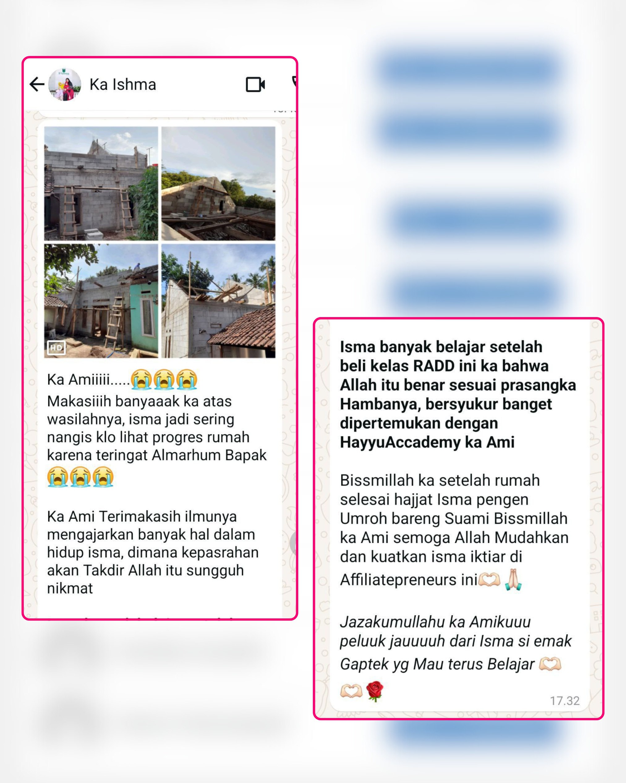 Screenshot Testimoni atau Komisi