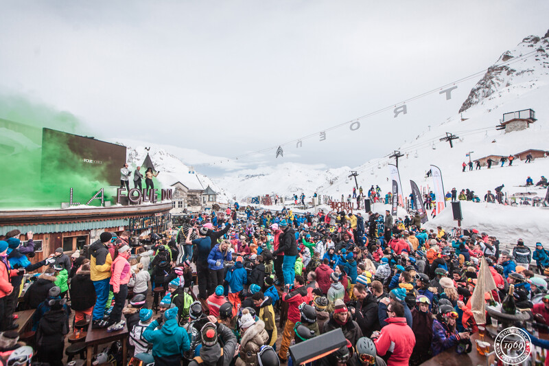 Après ski terrace at La Folie Douce Val d’Isère