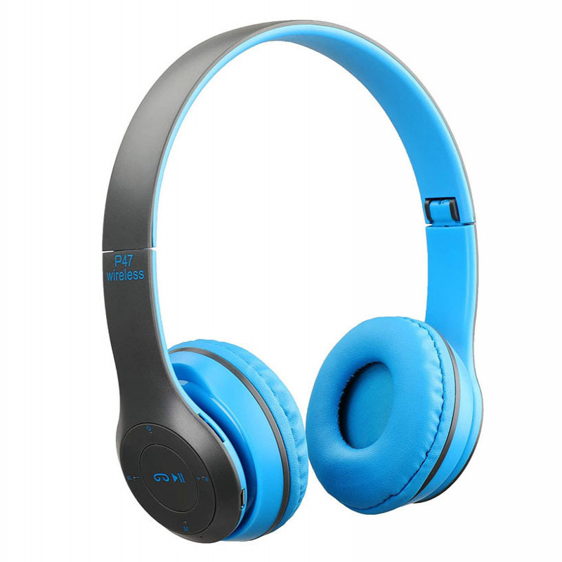 P47 Wireless Bluetooth Foldable Headphones with Built-in Mic.