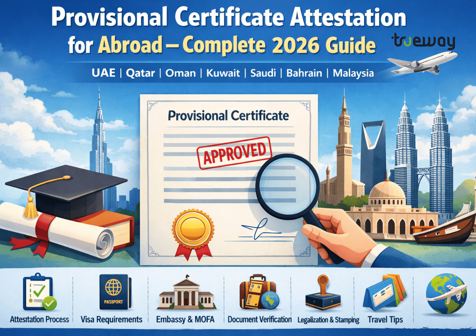 Provisional Certificate Attestation for Abroad – Complete 2026 Guide for UAE, Qatar, Oman, Kuwait, Saudi, Bahrain & Malaysia