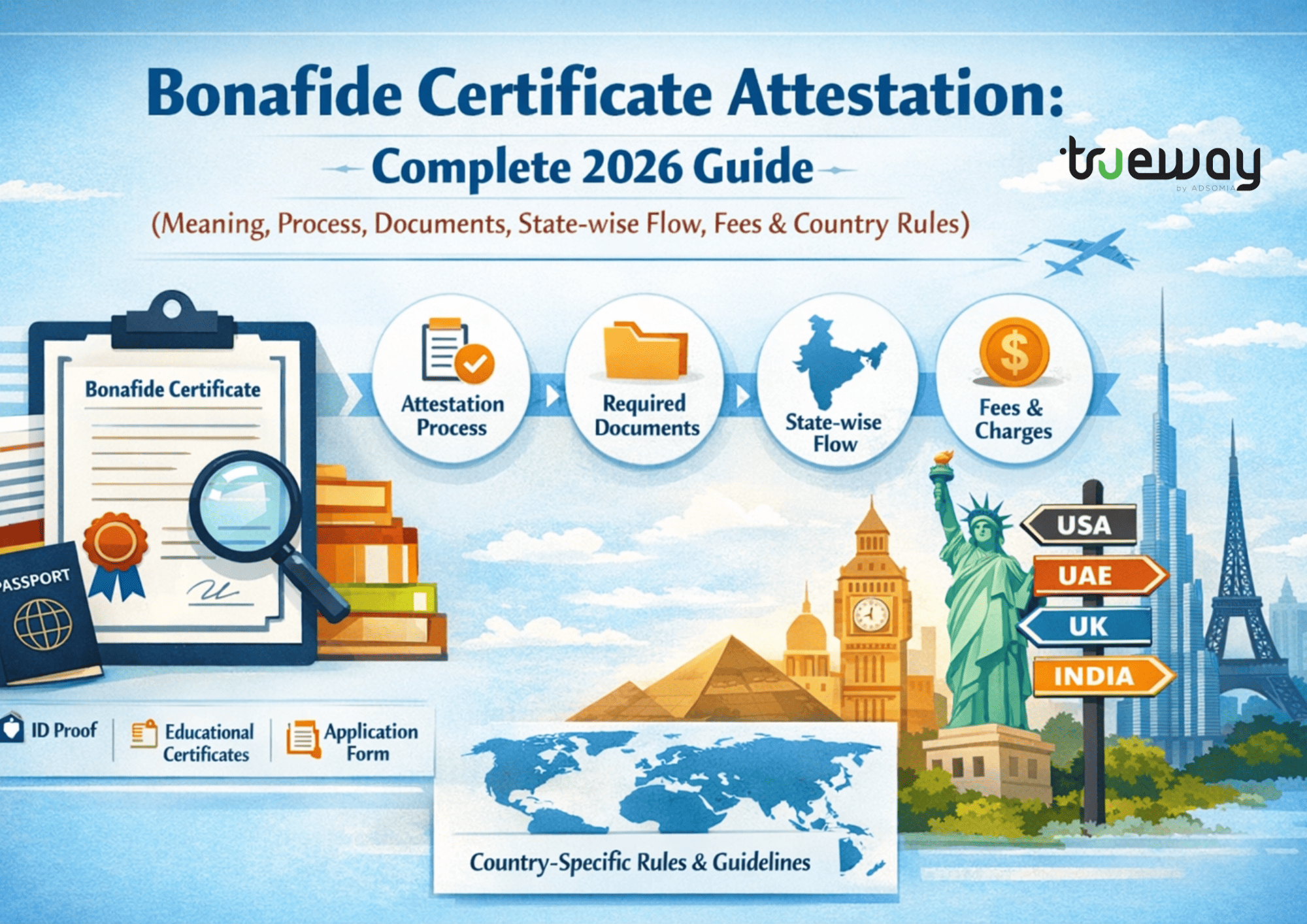 Bonafide Certificate Attestation: Complete 2026 Guide (Meaning, Process, Documents, State-wise Flow, Fees & Country Rules)