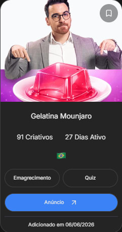 Exemplo de oferta escalada curada pela AdEscala na biblioteca do Meta