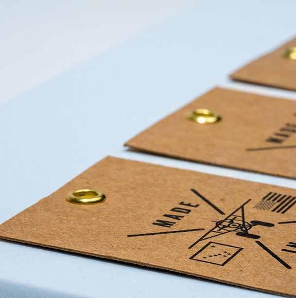 Hang Tag Printing On 24pt Kraft Recycled Chipboard Stock