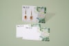 Jewelry display card with attached earrings