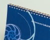 Closeup of wire-o binding on a blue calendar