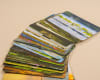 Stack of flashcards spread out