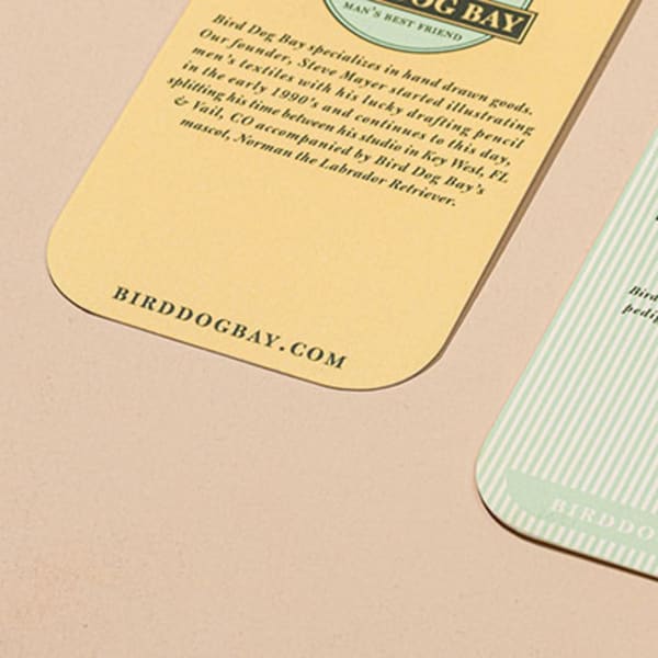 Dog Bay business cards with round corners