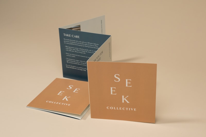 Two accordion folded brochures 