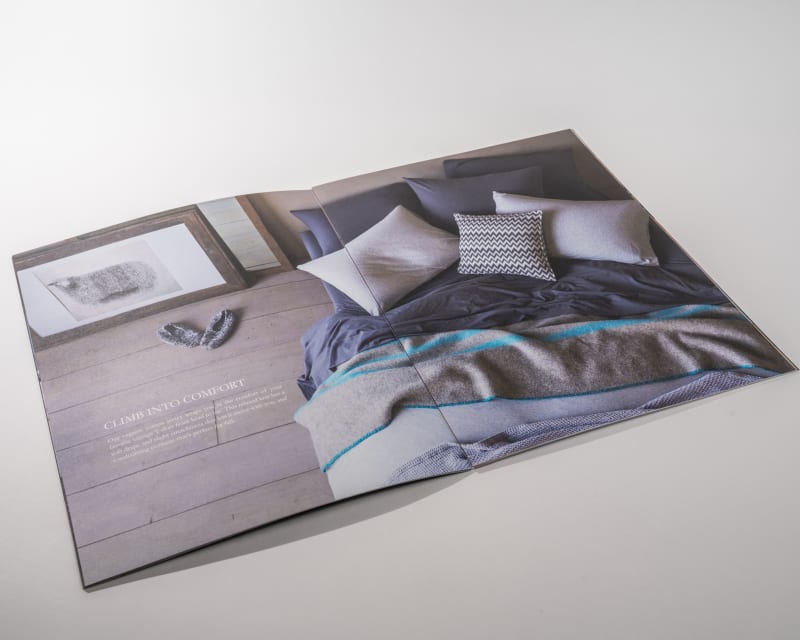 saddle stitch booklet opened flat