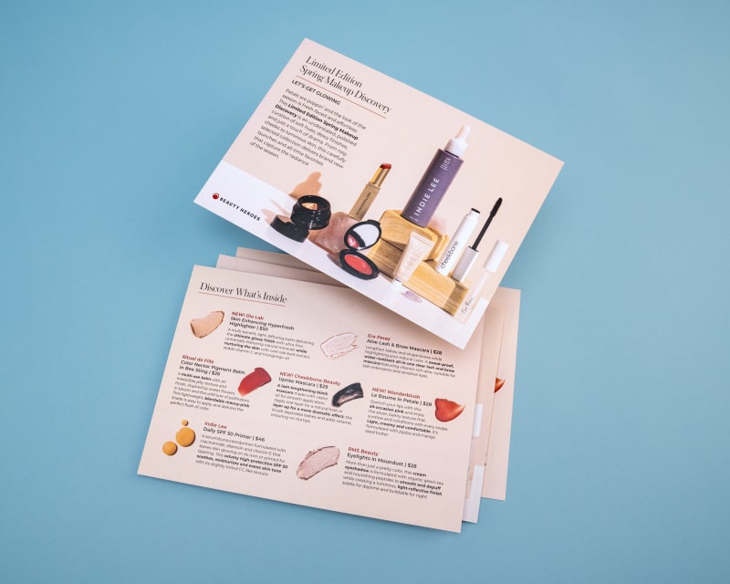 Stack of pink flat card