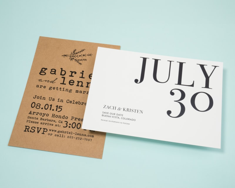 Kraft paper and and white card