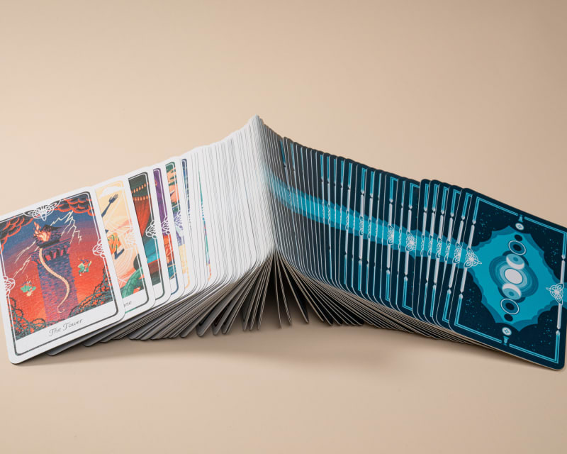 deck of cards spread out in unique way