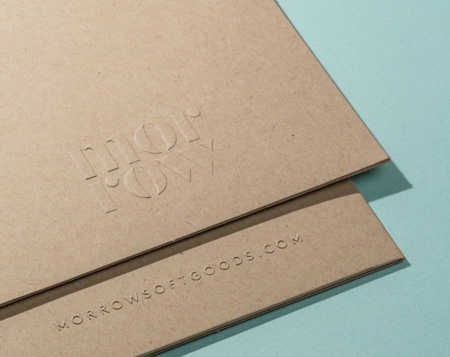 embossed Kraft postcard