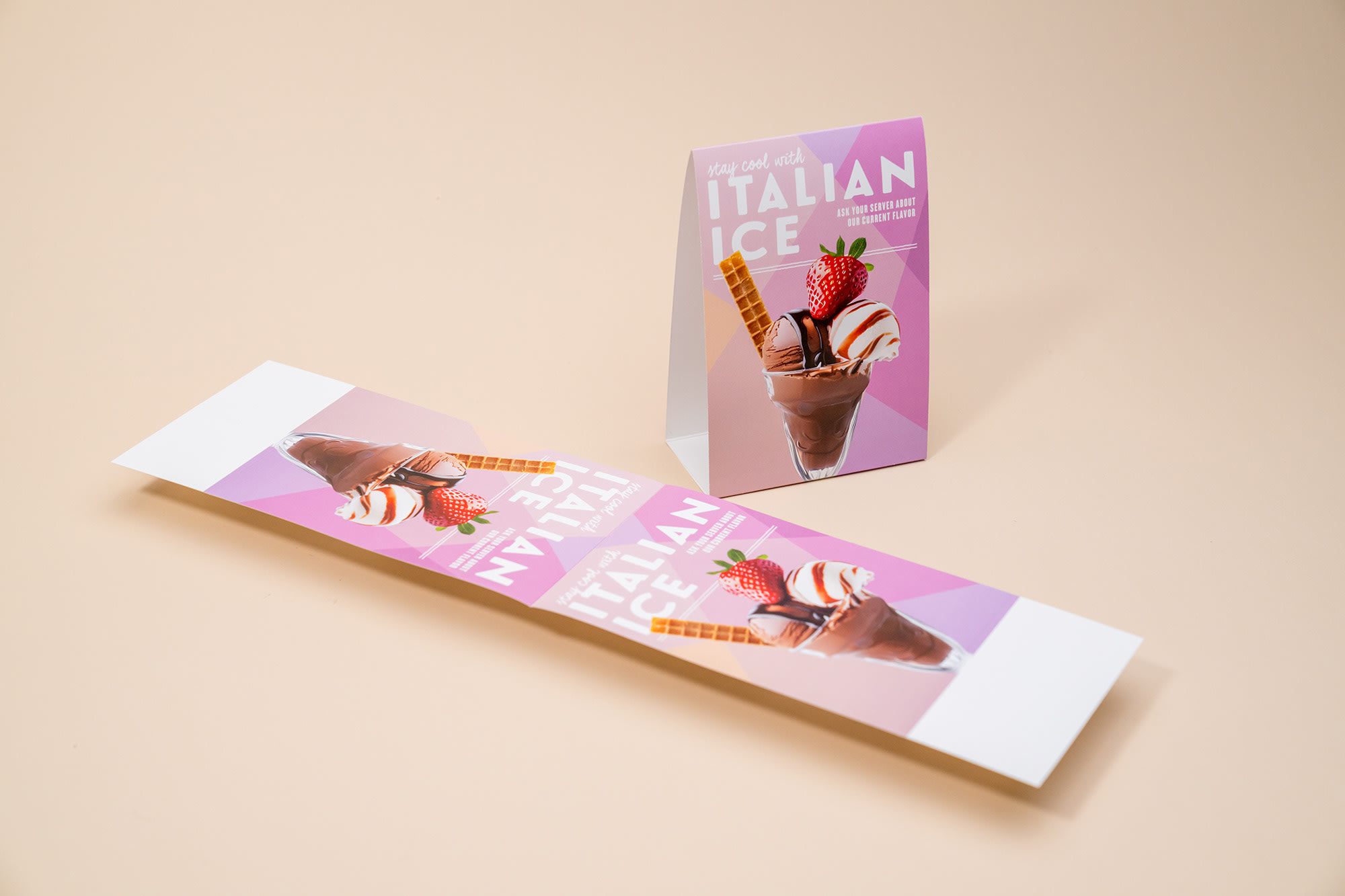 Custom table tents sales