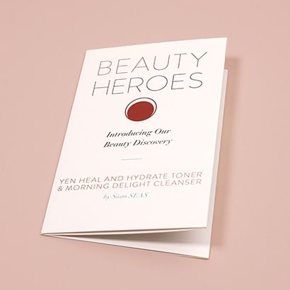 Beauty Heroes double gate fold brochures