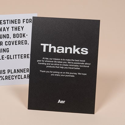 Thank you notecard