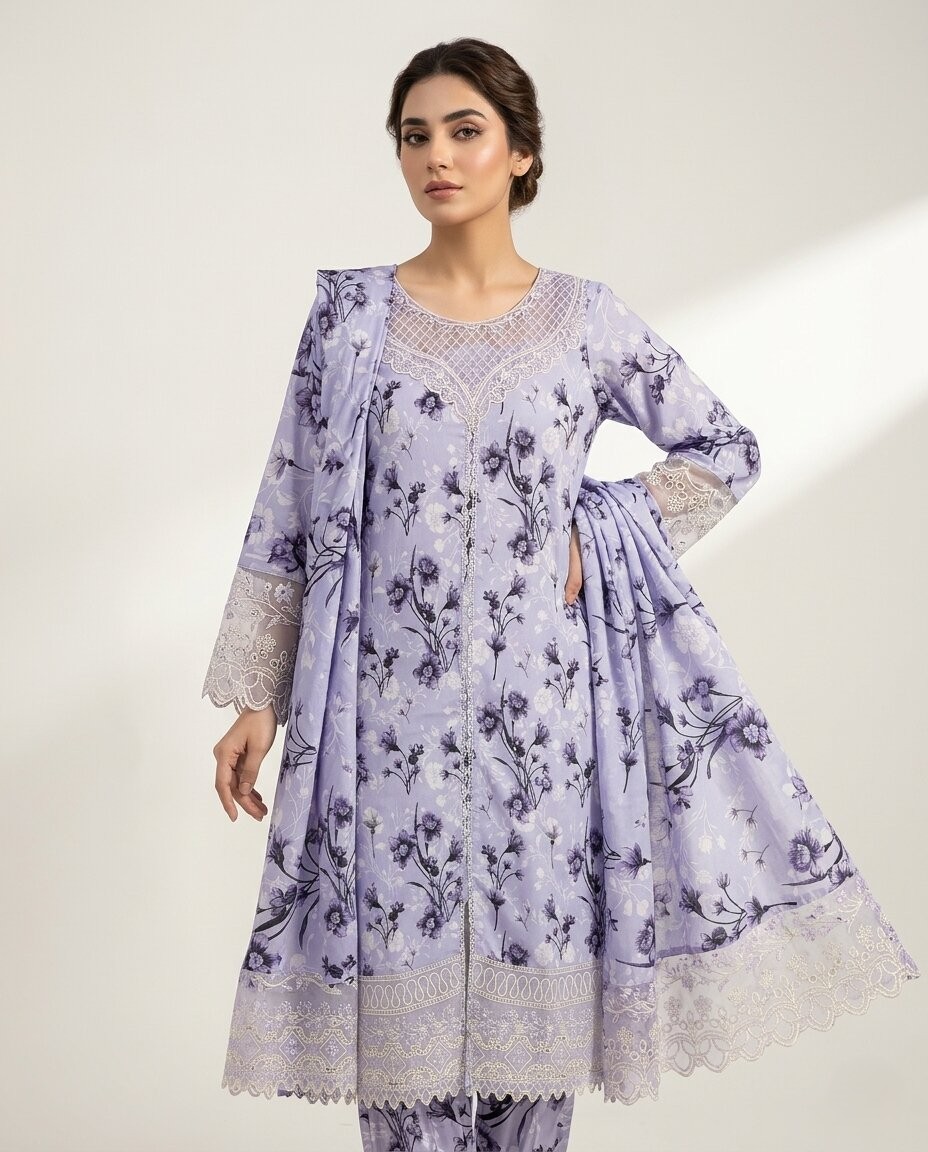 Ivory Rose Minimal - Printed 3 Piece Lawn Suit