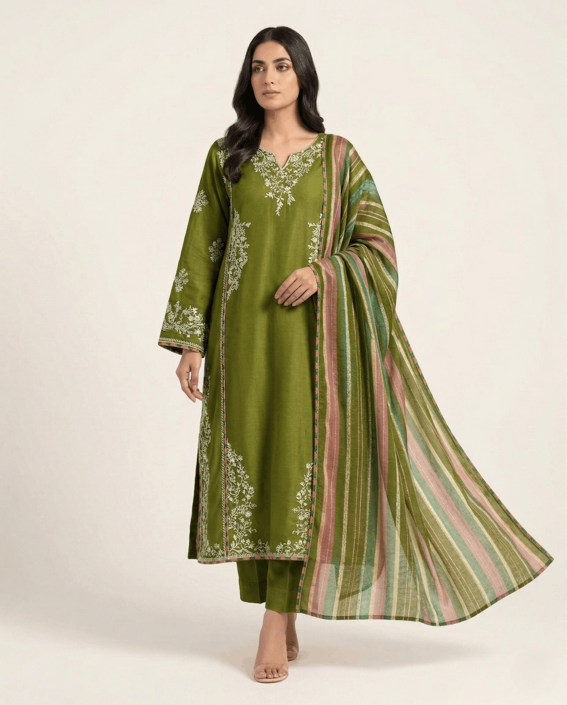 Special Embroidered Blush Pastel Grace 3 Piece Lawn Suit 2