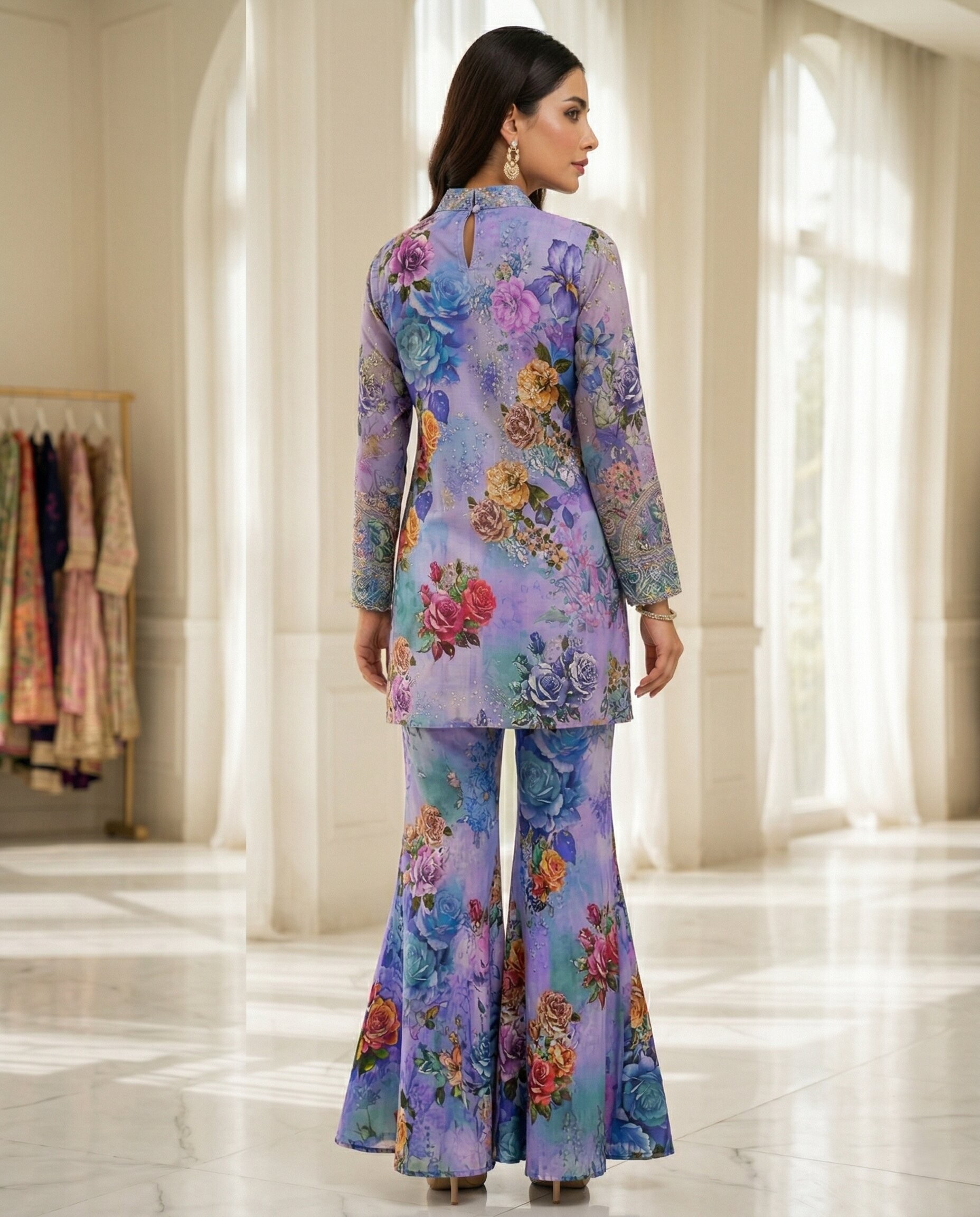 Multi Color Floral 2 Piece Unstitched Lawn Suit – Designer Summer Collection 2