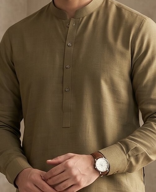 Olive Brown Classic - Men’s Unstitched Wash & Wear Suit 2