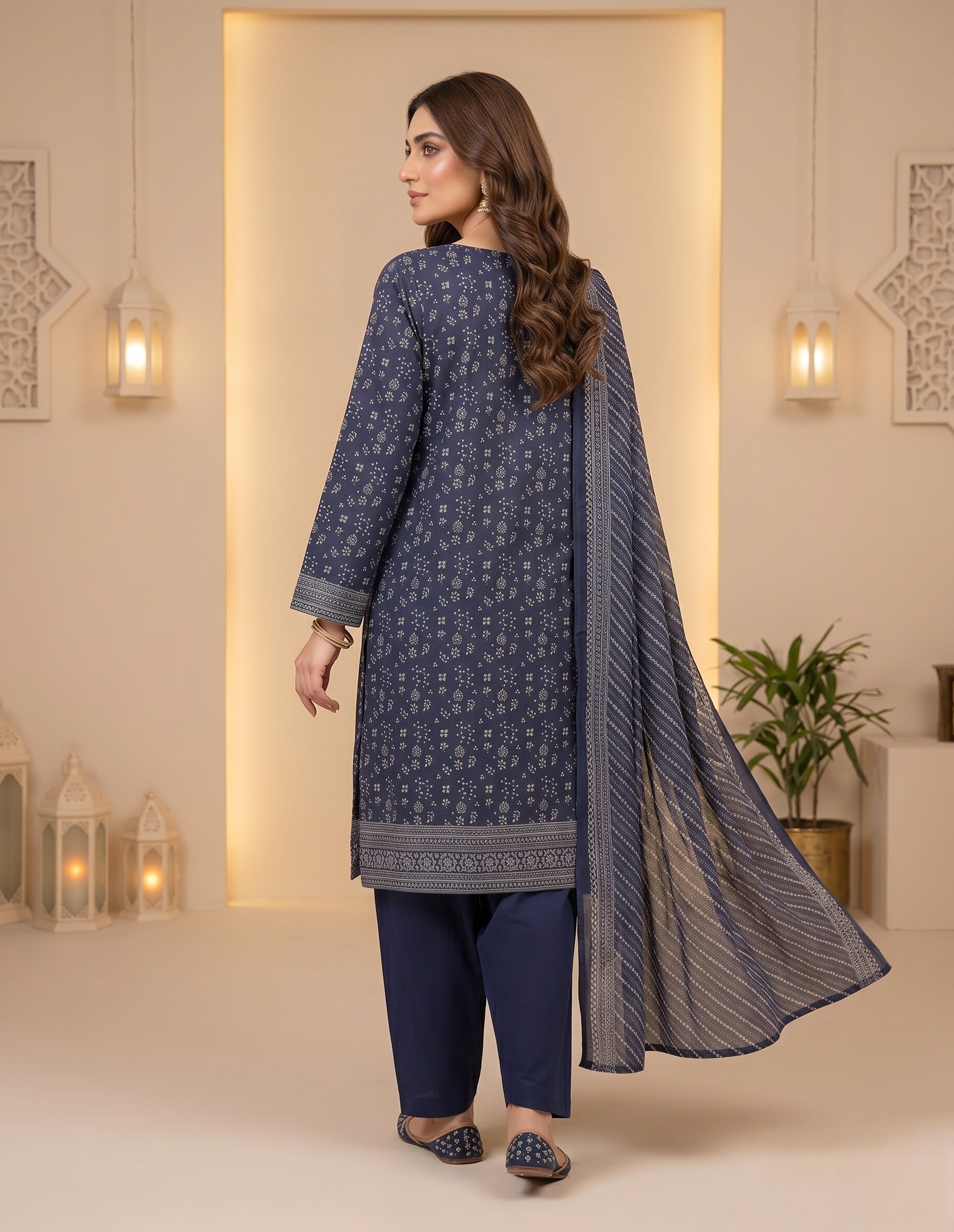 Bin Saeed Indigo Classic 3 Piece Printed Lawn Suit 2