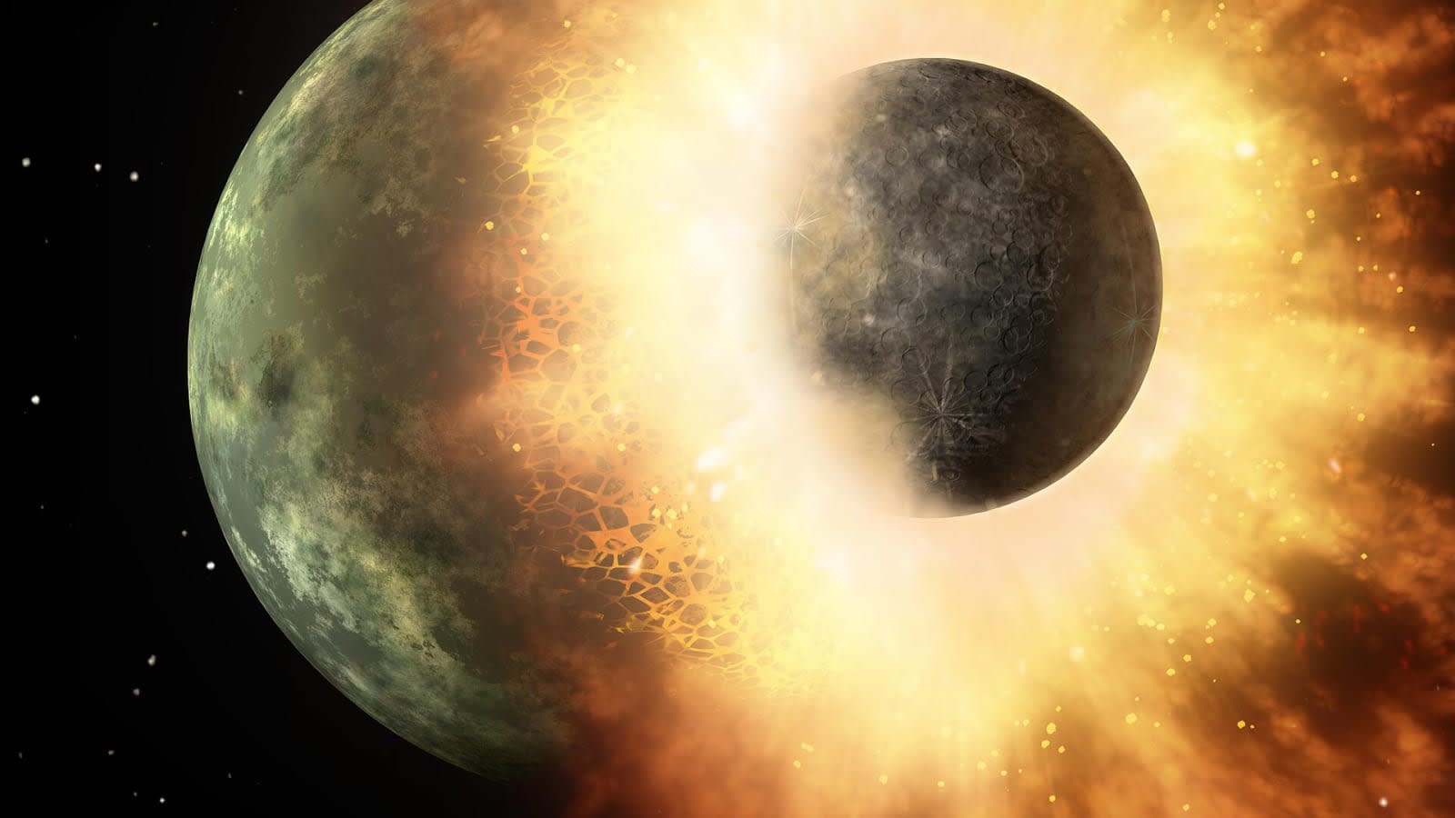 rocky planetary collision in deep space (file image)