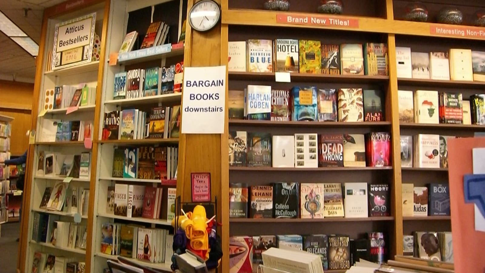 shelves of books in a modern bookstore (file image)