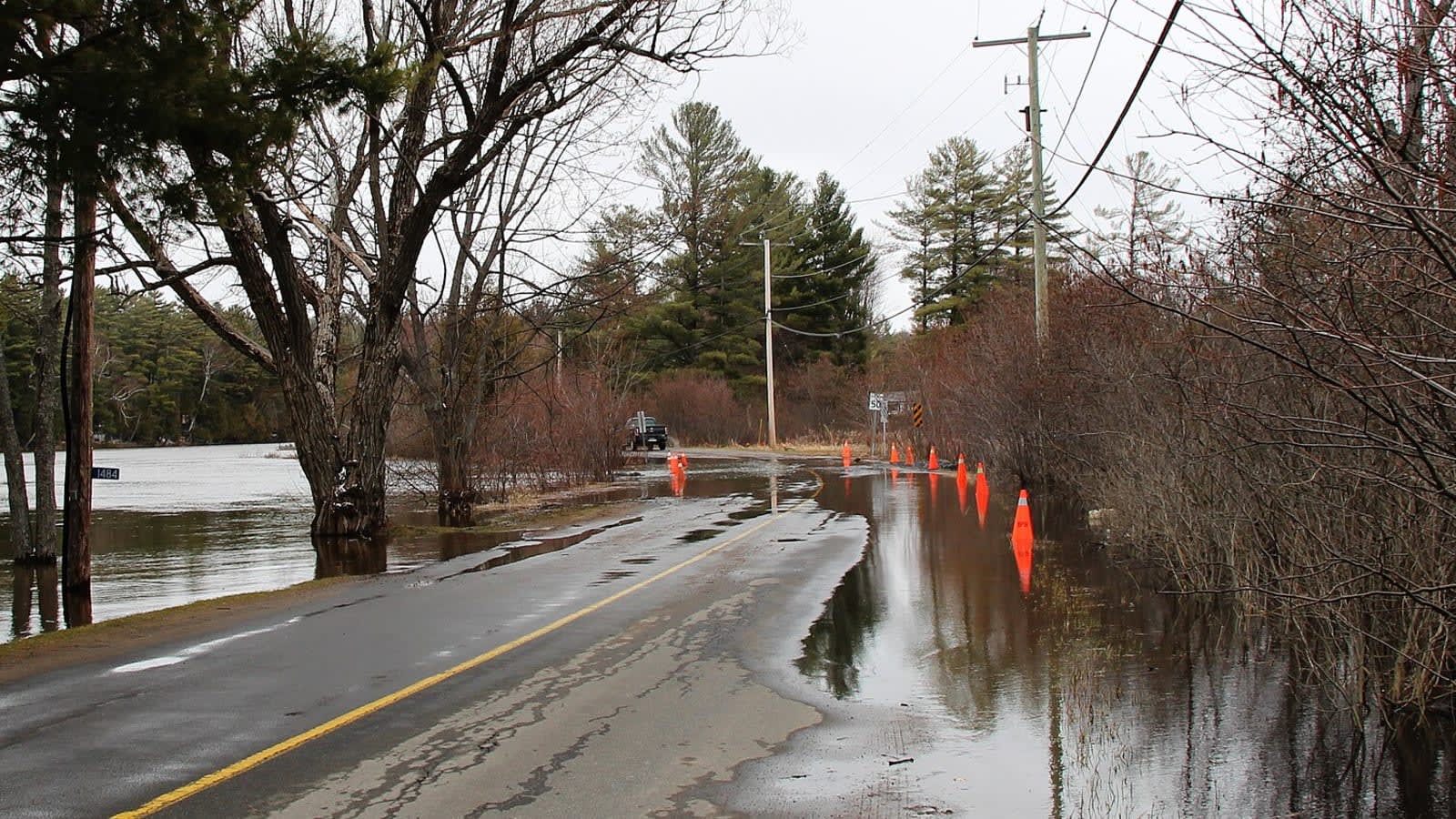 flooded country road in rural england (file image)