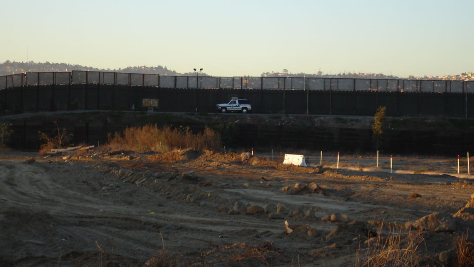 railway tracks leading towards a border crossing (file image)