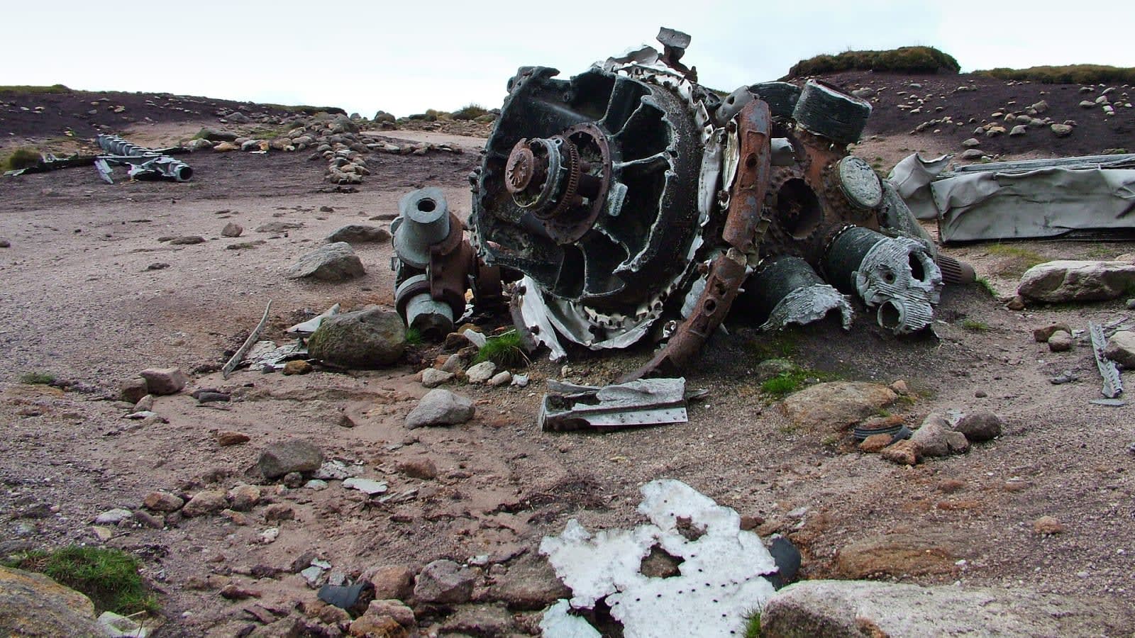wreckage of a military aircraft on an airfield runway (file image)