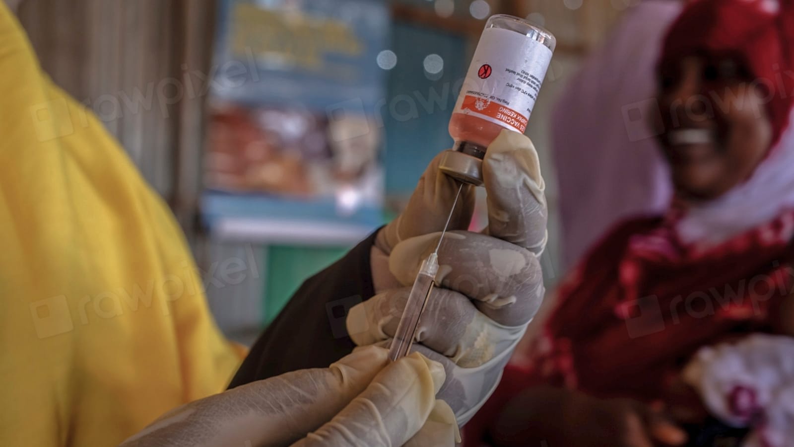 health worker preparing vaccination in clinic (file image)