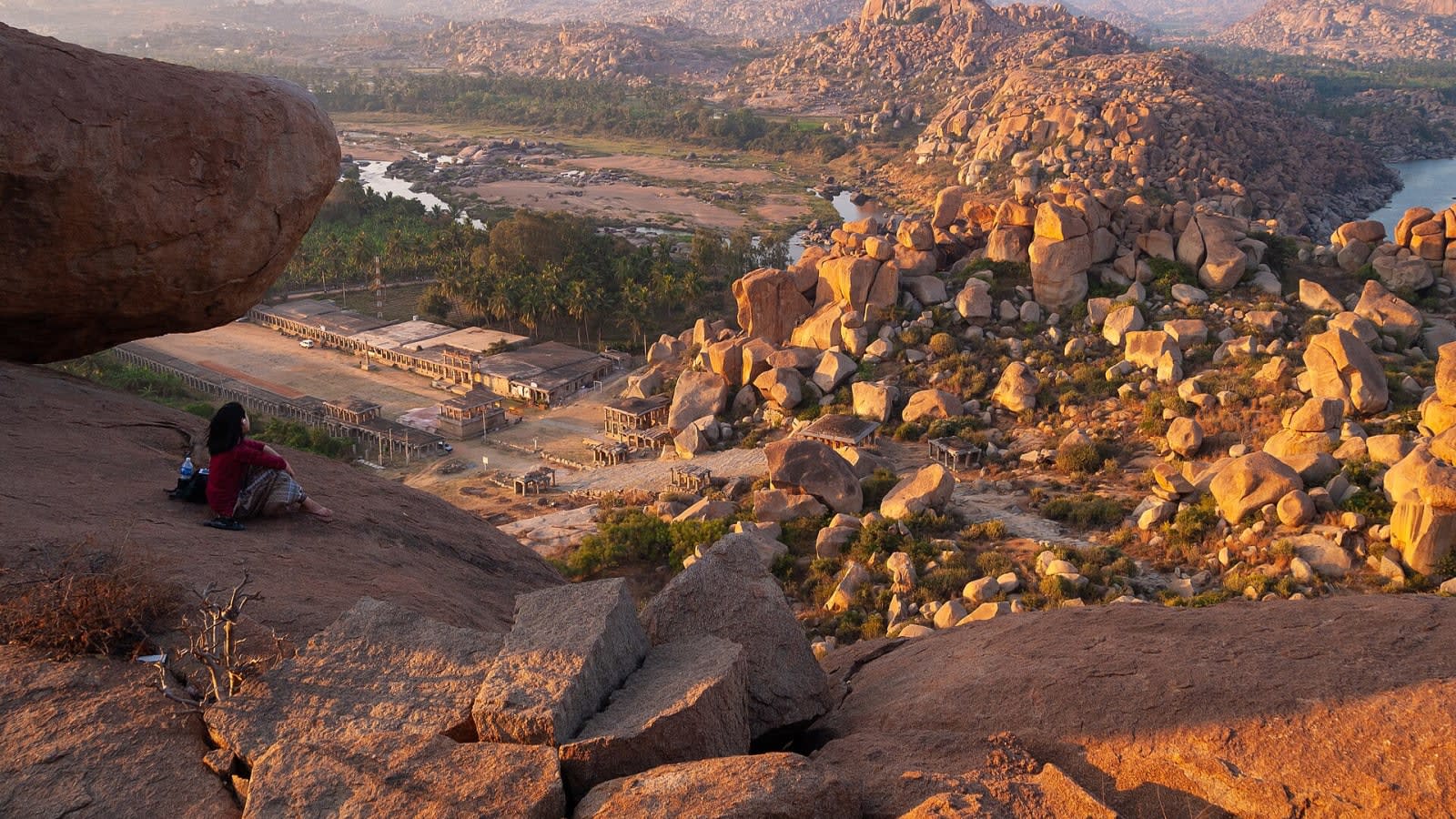Hampi, India, Rocky landscape of Hampi, Granite rocks of Matanga Hill