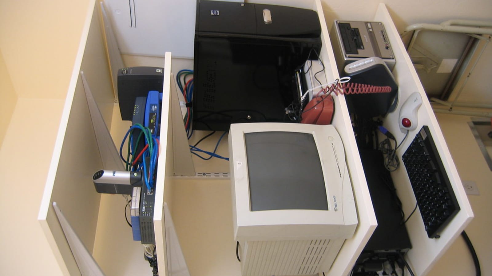 server room with blue status lights flashing (file image)