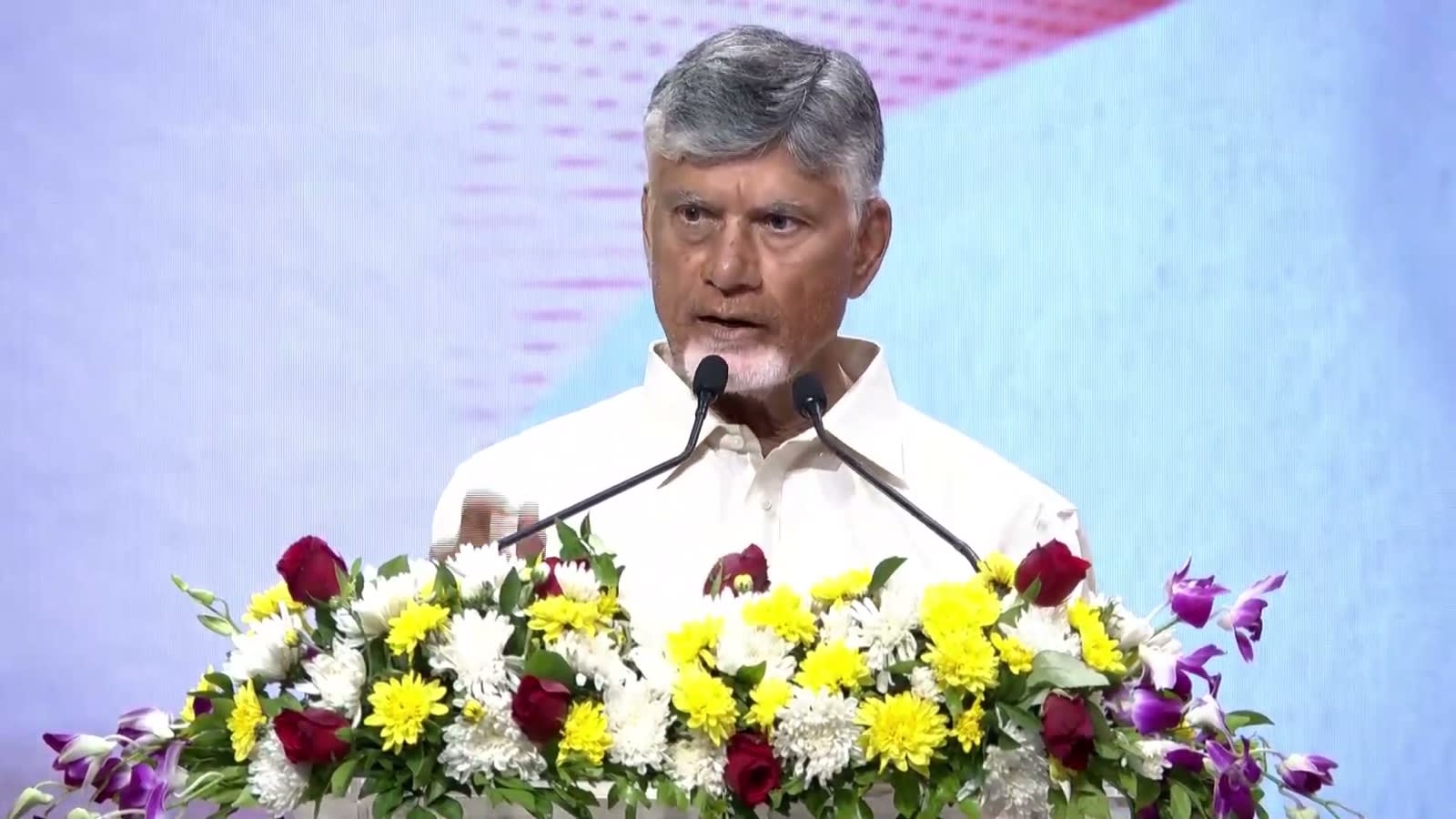Andhra Pradesh Chief Minister N Chandrababu Naidu speaks at the PanIIT Andhra Pradesh Summit 2026