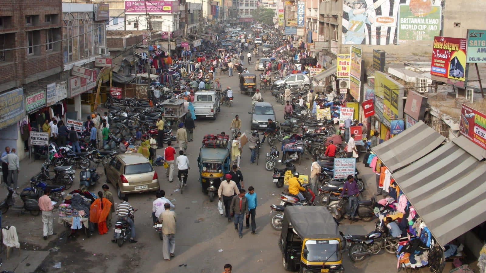 police vehicle parked on a busy street in amritsar (file image)