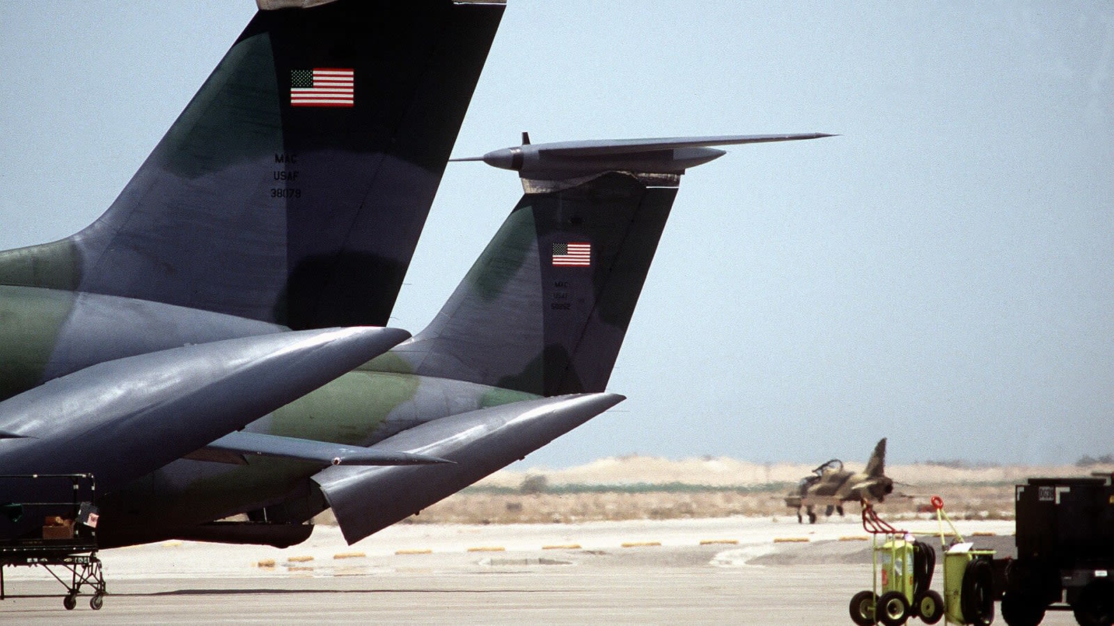 military transport aircraft on a desert tarmac (file image)