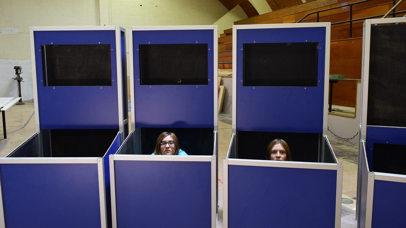 Scientist-artists take a humor break while making interactive medical exhibits