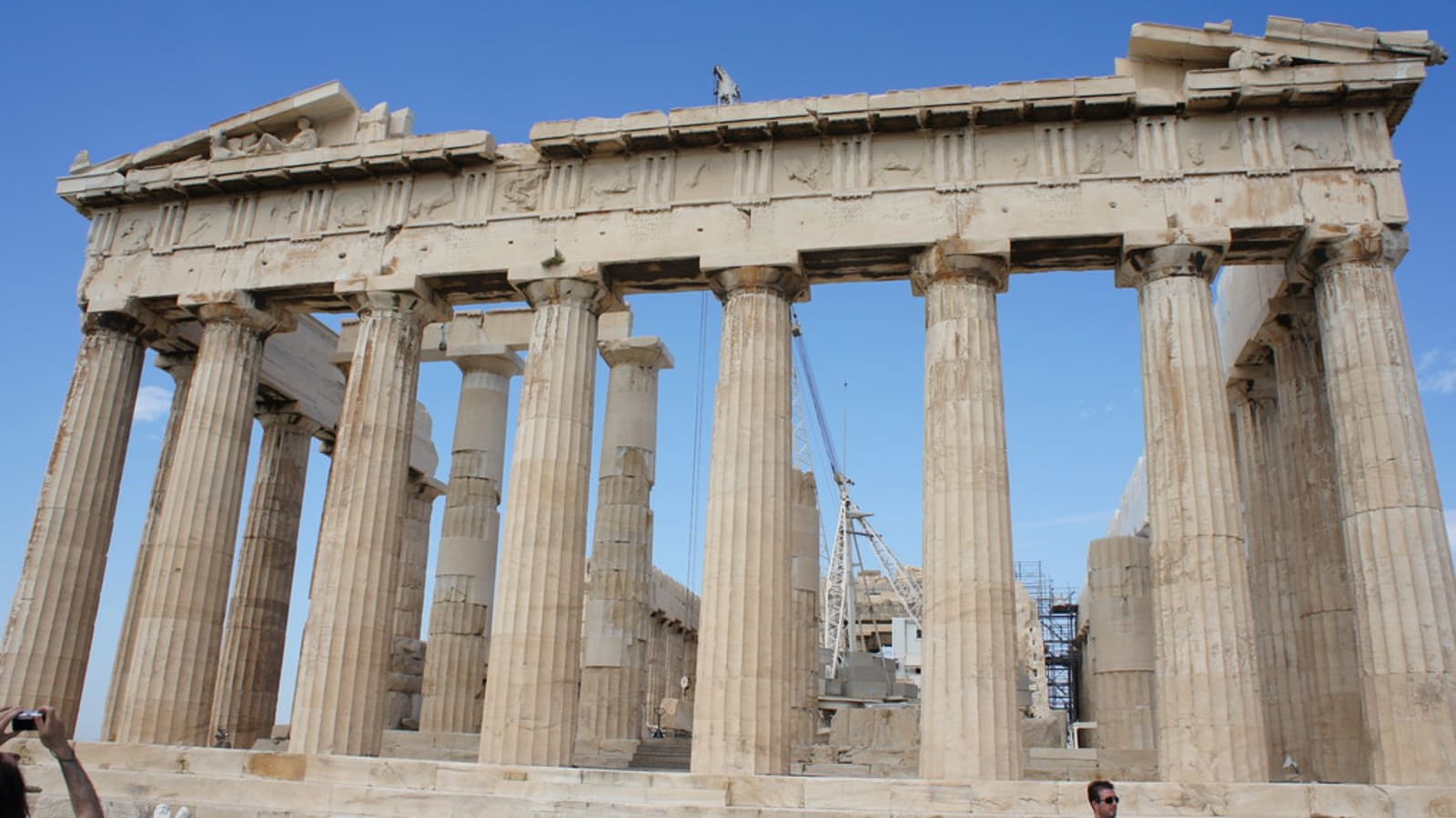 the parthenon temple atop the acropolis at sunset (file image)
